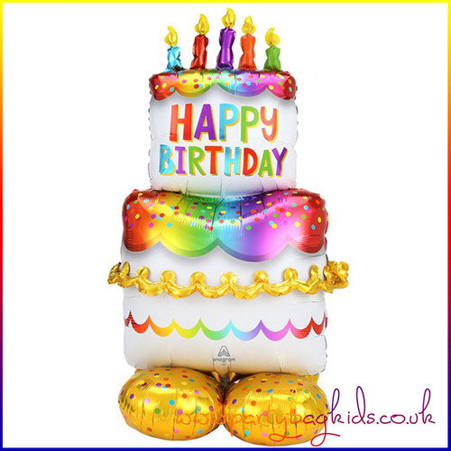 AirLoonz Birthday Cake  Air Filled Foil Balloon Display