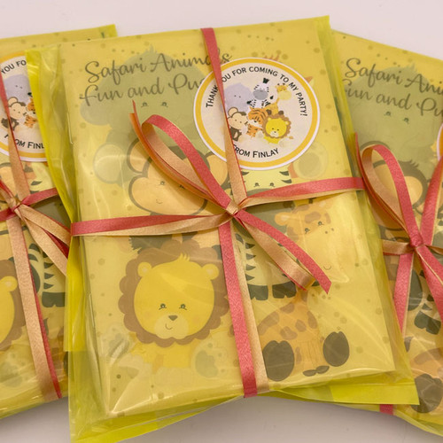 Safari Animals Personalised Party Bag in Yellow