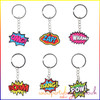 A collection of 6 Comic impact keychains in assorted designs, ideal for party favours, lucky dip prizes, or stocking fillers for kids.