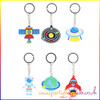 A collection of 6 Space themed keychains in assorted designs, ideal for party favours, lucky dip prizes, or stocking fillers for kids.