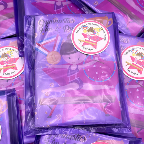 Gymnast Personalised Party Bag in Purple Cello