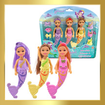 3pc Mermaid & Accessories Play Set | Magical Underwater Adventure Toy for Kids (Ages 3+)