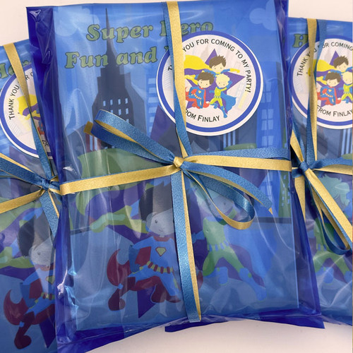 Super Hero Personalised Party Bag in Royal Blue