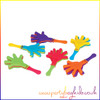 A pack of 4 colourful hand clappers, ideal for kids’ party bags, celebration noisemakers, and lucky dip prizes, in assorted vibrant colours.