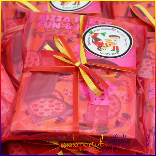 Pizza Party Themed Party Bag In Red