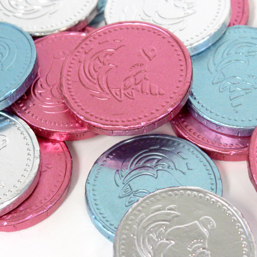 Unicorn themed milk chocolate coins