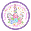 Unicorn Horn with Flowers Candy Cone Sticker