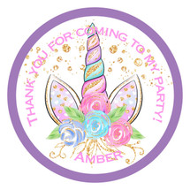 Personalised Unicorn with Flowers Sticker