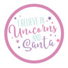 Personalised Unicorn and Santa Sticker