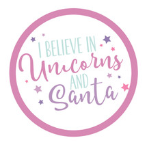 Personalised Unicorn and Santa Sticker