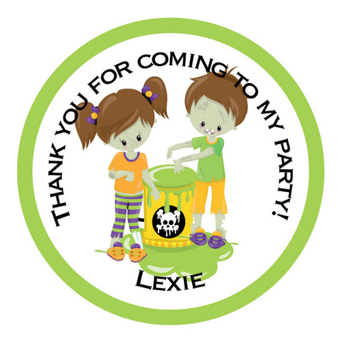 Zombie Friends Themed Party Stickers