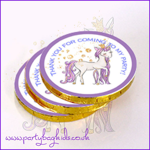 Pretty Unicorn Princess Chocolate Coins