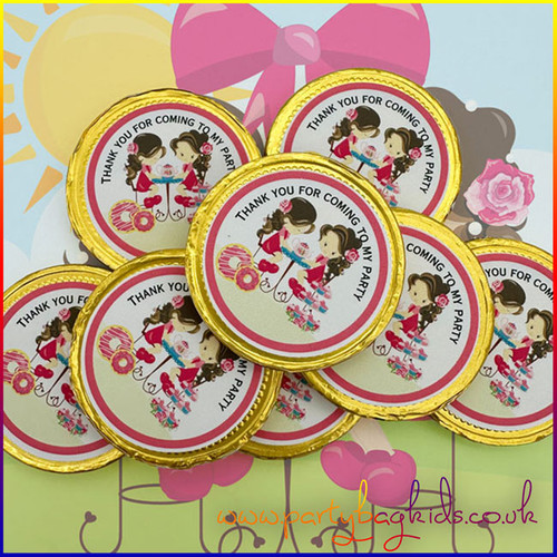 English Rose Tea Party Chocolate Coins