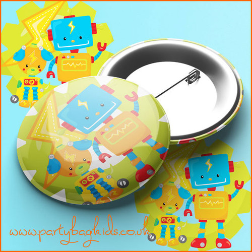 Robots Party Pin Badge