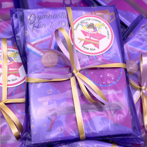 Gymnastic Personalised Party Parcels in Purple