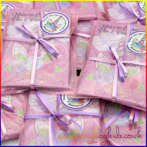Unicorn Crown Personalised Party Bag in Baby Pink