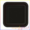 Midnight Black 9 in Square Paper Plate