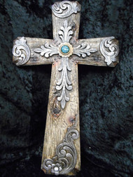 WOOD EFFECT DOUBLE WALL CROSS