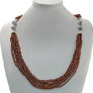MULTI BEADED BROWN NECKLACE
