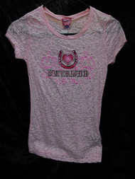 BURNOUT TEE WITH UNTAMED HORSESHOE DESIGN AND RHINESTONES