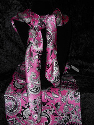 Pink Paisley Silk Neck Scarf