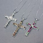 RHINESTONE CRYSTAL CROSS NECKLACE