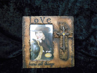 CROSS LOVE ON FAUX SLATE