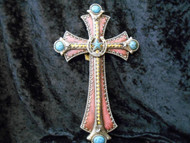 CROSS PINK AND FAUX TUR