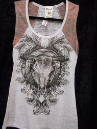 SLEEVELESS SKULL T-SHIRT