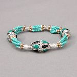 turq beaded stretch bracelet