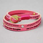 pink leather wrap bracelet