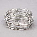 silver/rhinestone bangle set
