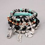 multiple stretch charm bracelet set