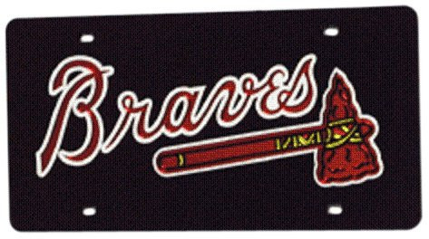 Atlanta Braves Laser-Engraved Wood Stadium Plate