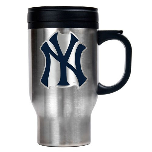 16oz Stainless Steel Travel Mug with Neoprene Wrap | New York Yankees