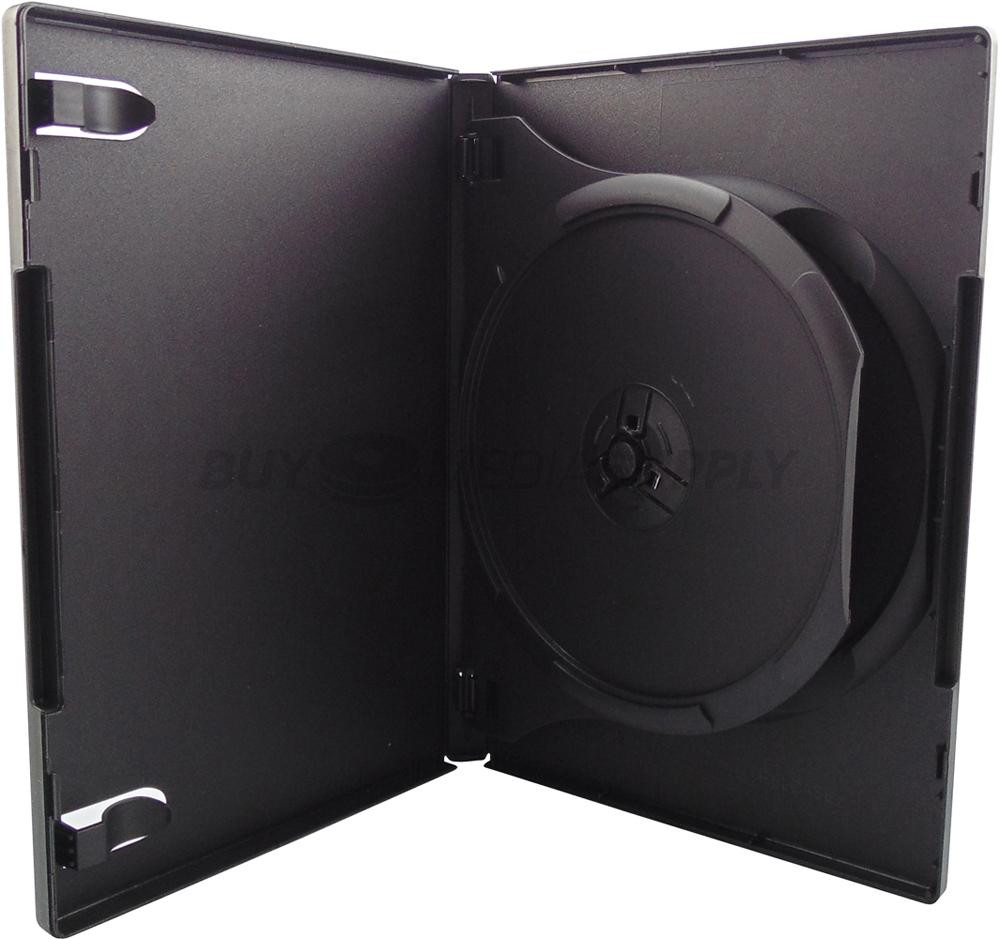 14mm Standard Black Double 2 Discs DVD Case Flap