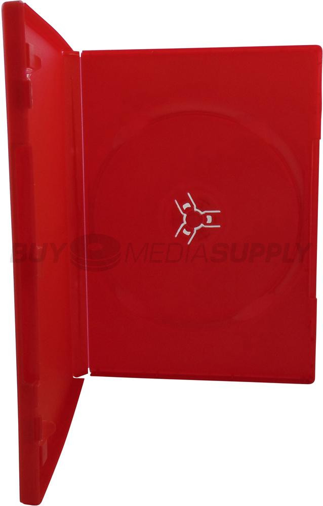 14mm Standard Red 1 Disc DVD Case - BuyMediaSupply.com