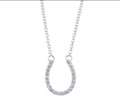 Silver zirconia horseshoe necklace