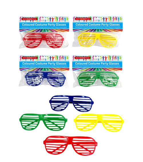 SC004 Funky Shades $2.30 plus GST
You’ll be too cool for school with these funky shades!  Another great accessory from our Sports Carnival range!  One size fits all.  Available in 4 colours: red, blue, green and yellow.  
