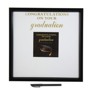 GB0005 Graduation Frame, $6.00 plus GST

A fabulous keepsake gift for graduates!  Pop in your favourite graduation photo and get all your class mates and family to sign on the border of the frame.  Has a lovely graduation message in gold font. 

The frame measures 24cm x 24cm, with photo insert measuring 9cm x 9cm.  The cardboard border measures 7cm x 7cm.  Comes with a quality marker and shrink wrapped in a protective film.

 