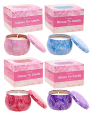 MD2416 Deluxe Tin Candle

$3.70 plus GST

Our Deluxe Tin Candles look stylish and smell delicious!  Create the perfect ambience and enjoy the fragrance.  Available in 4 gorgeous designs/scents: coconut, vanilla, orange, ocean.  Product measures 7.5 x 6.5cm.  150g.  New designs.

Product Info: a candle in a printed tin available in 4 different designs and scents: coconut, vanilla, orange, ocean.