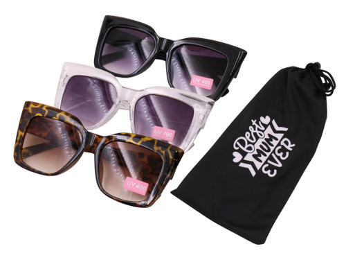 MD2423 Sunglasses

$3.80 plus GST

Our Sunglasses are a vibe, be sure to add to cart!  Available in 3 fab colours!  New design.

Product Info: a pair of sunglasses with UV protection that comes in a black cloth bag with logo that says “Best Mum Ever”.  Available in 3 colours: black, clear, tortoise shell.