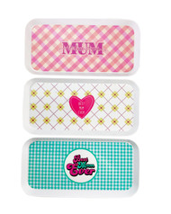 MD2445 Melamine Tray

$2.40 plus GST

Our Melamine Tray is the perfect afternoon tea accessory!  So pretty and perfect for serving delicious cake or sweets!  Product measures 31cm x 15.5cm x 2.2cm.  New design.

Product Info: A rectangle melamine tray that comes in 3 new designs: pink check (I Love You Mum), white/yellow/pink (Best Mum Ever) and jade check (Best Mum Ever).