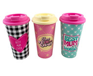 MD2465 Premium Travel Mug

$3.30 plus GST

Refill and repeat!  Our gorgeous Premium Travel Mugs stand out in the crowd, while doing your bit and saying goodbye to single use cups.  Height of mug 18cm.  450mL capacity.  3 new designs.

Product Info: a plastic travel mug with screw top lid, available in 3 designs: pink/cream: Best Mum ever, aqua/white hearts: Best Mum in the World, black/white check: Best Mum Ever.