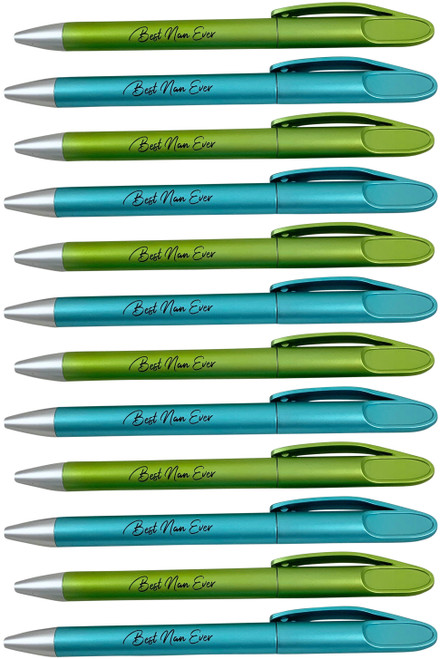 MD2480 Nan Pens

$0.55c plus GST

A lovely keepsake for Nan that is sure to come in handy.  Pen length 14cm.  New design. 

Product Info: a 12 pack of pens that say “Best Nan Ever”.  Available in 2 colours: blue and green with black logo.  Blue ink.  Length of pen is 14.5cm.