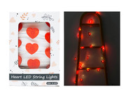 MD2499-2 Heart LED String Lights

$5.60 plus GST

Add that little bit extra to your next celebration with our gorgeous Heart LED String Lights!  Entire product length is 2.2m, packaging size 14.5 x 9.5 x 3.5cm.  Comes with 2 AA batteries. 

Product Info: a decorative set of LED string lights with red love hearts that light up when turned on.  Comes with 2 AA batteries.