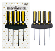 FD2406 4pk Screwdrivers
$2.60 plus GST
It’s all about having the right tools for the job!  Keep Dad busy with a new 4pk Screwdriver Set.  Packaging size 12.5 x 22cm.  
Product Info: A 4pk screwdriver set that includes 2 standard flat head screwdrivers and 2 phillips head screwdrivers.  Comes with a handy storage holder.  2 measure 14cm, 2 measure 16.5cm.