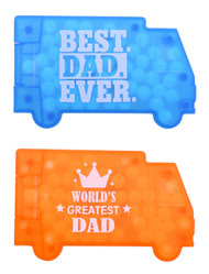FD2417 Mints
$1.40 plus GST
Our cute truck Mints are the perfect finishing touch to any gift!  Product size 9 x 5.5cm.  New design.
Product Info: a pack of mints in a container shaped like a truck.  2 packaging colours: blue: Best Dad Ever and orange: World’s Greatest Dad.