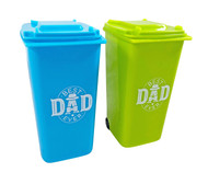 FD2455 Mini Desktop Bin
$2.00 plus GST
Keep it tidy with our new Mini Desktop Bin!  No need for a cluttered desk any longer!  Product measures 8 x 15.5 x 10.5cm.  New product.
Product Info: a mini bin in the shape of a recycling bin, suitable for your desktop.  Available in 2 colours: green and blue, with logo that says “Best Dad Ever”.