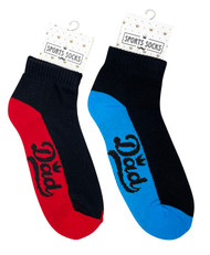 FD2467 Sports Socks
$2.20 plus GST
Dad will love his own personalised Sports Socks, but don’t even think about taking them…they have his name on them!  New design. 
Product Info: black ankle sport socks with a coloured sole that says “Dad” in black.  Available in 2 colours: blue and red.